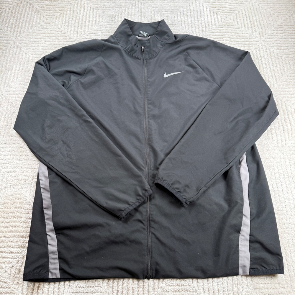 Nike Track Jacket Men XXLT Black Dri-FIT Full Zip Big Tall Gym Gorpcore Running